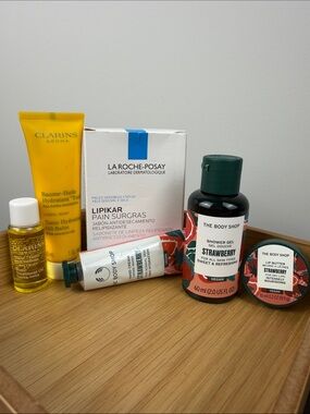 Premium Body Care Bundle | Clarins, The Body Shop + FREE La Roche-Posay Lipikar